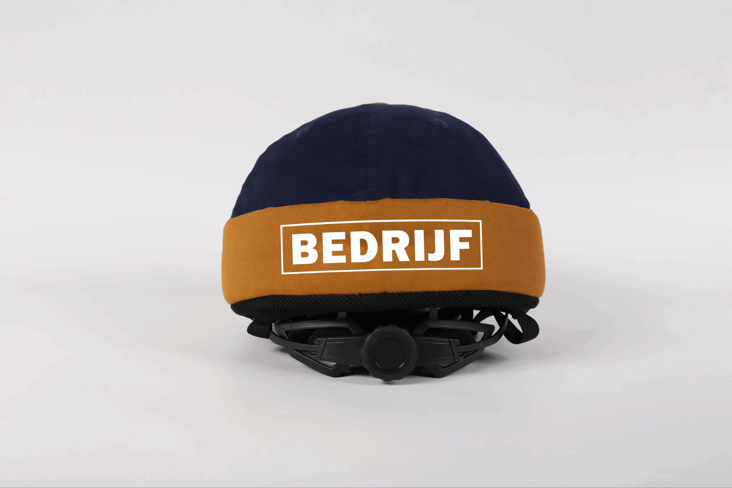 Vero Beanie Bruin-blauw met bedrijf